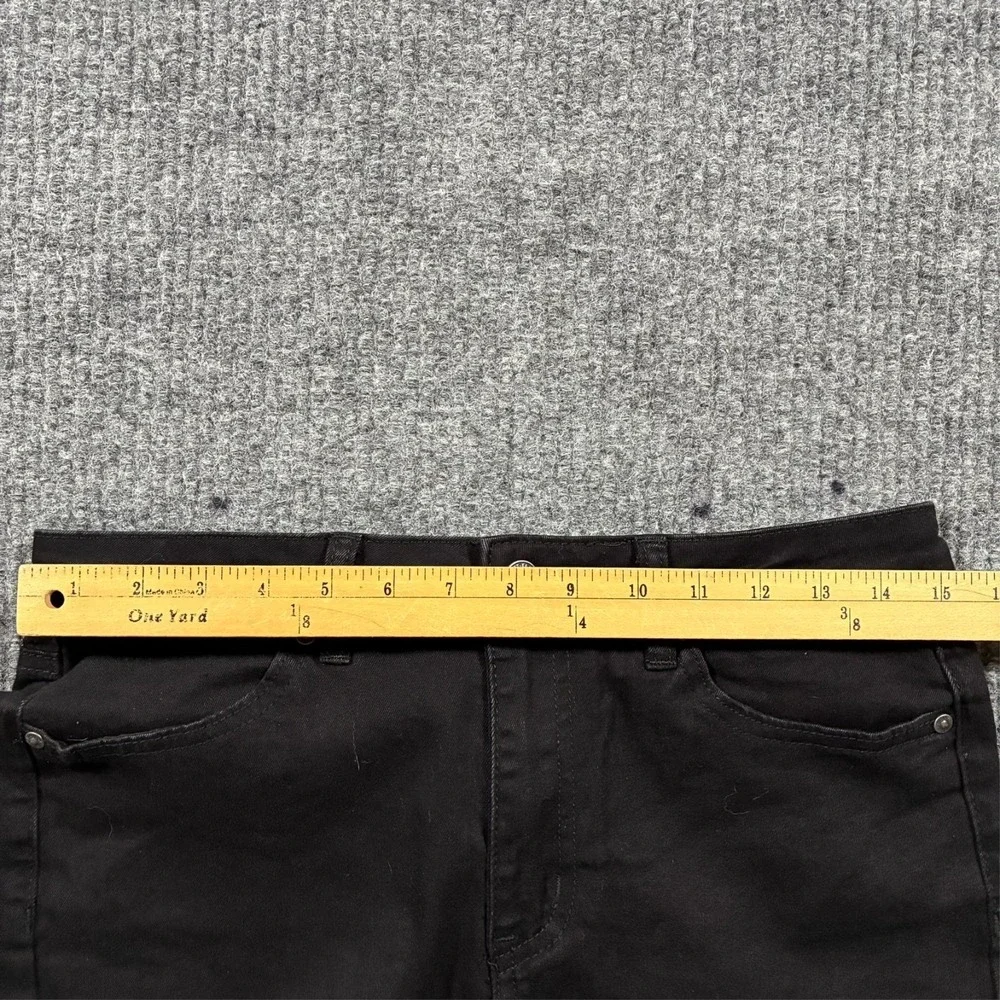Almost Famous Womens Skinny Jeans Size 9 Black Denim Stretch Raw Hem High Rise